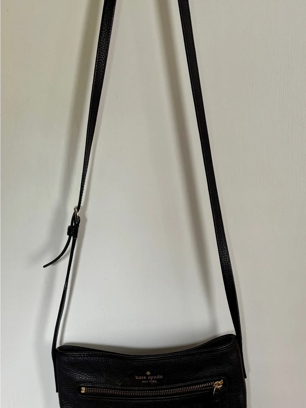 kate spade Black Pebbled Leather Tassel Crossbody